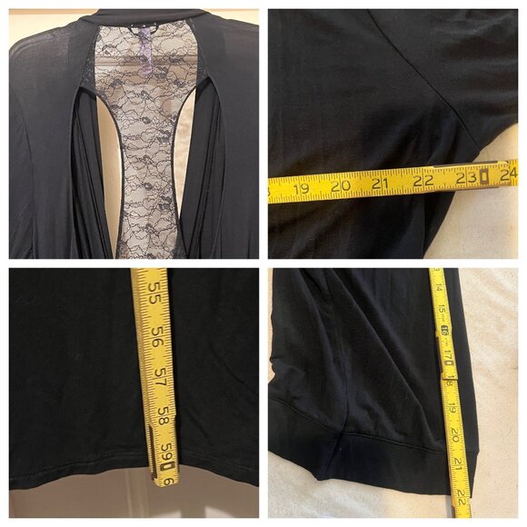 Savage X Fenty S/M Robe Exclusive CLF Racerback Long Sleeve Robe Caviar Black - Picture 9 of 16